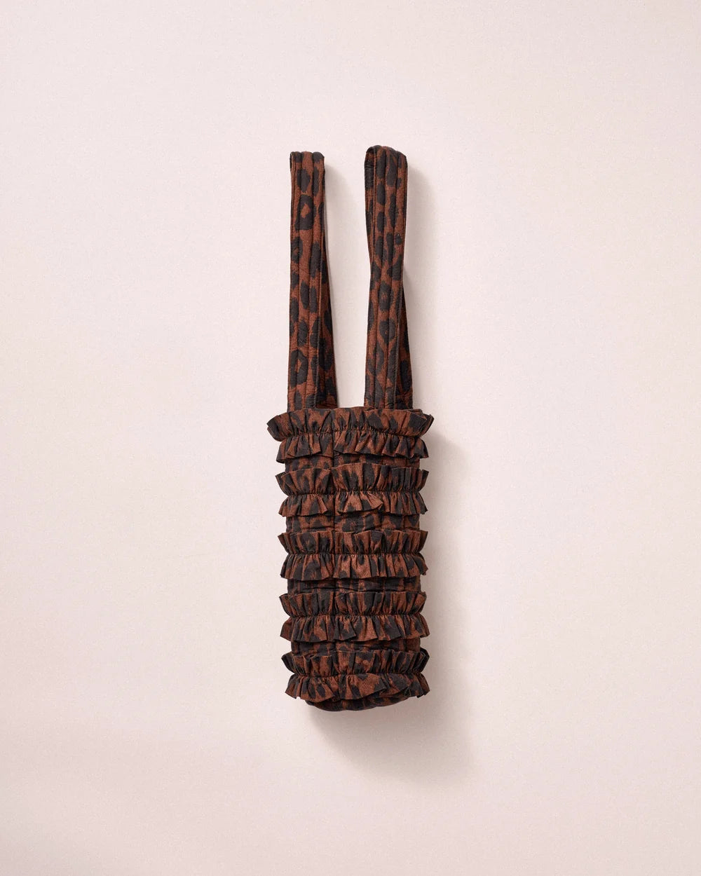 Dark leopard Wine Bag With Ruffles