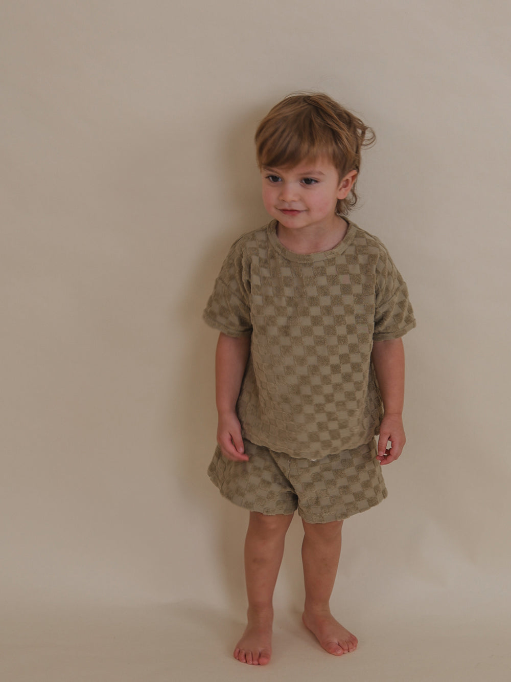 Dusky Checkerboard Terry Shorts
