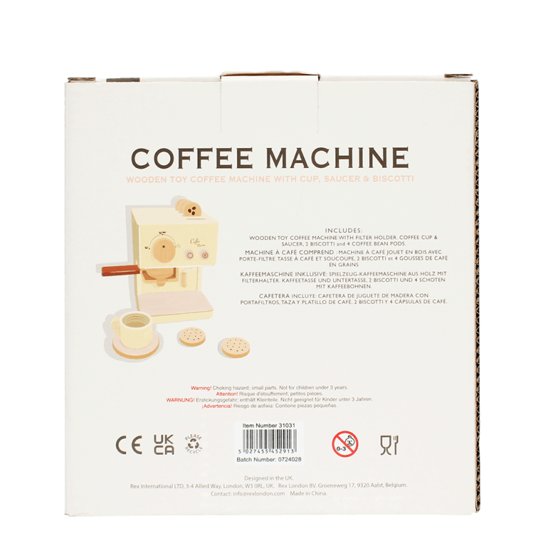 Wooden Toy Coffee Machine Playset