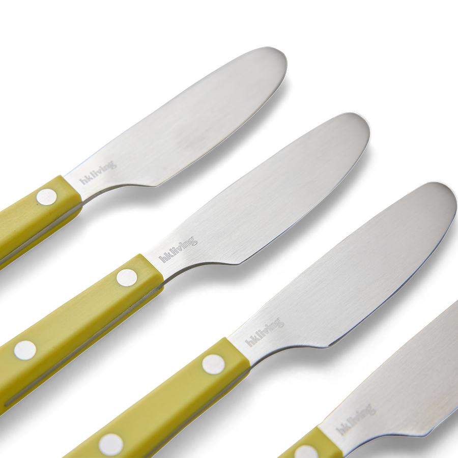 70s Cutlery: Butter Knives, Set of 4 - Lemon