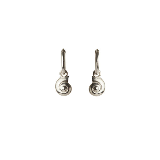 Inanna Spiral Mini Hoops - Silver