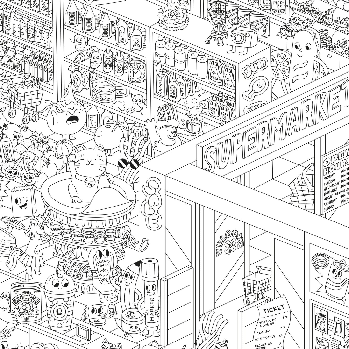Giant Colouring Poster - Supermarket