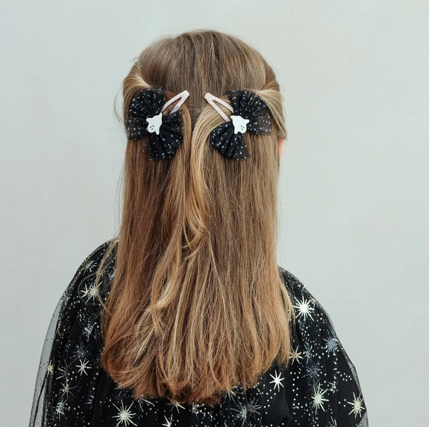 Ghoulish Ghost Tulle Clips