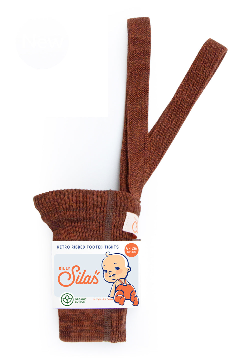 Silly Silas Footed Cotton Tights - Spicy Chai
