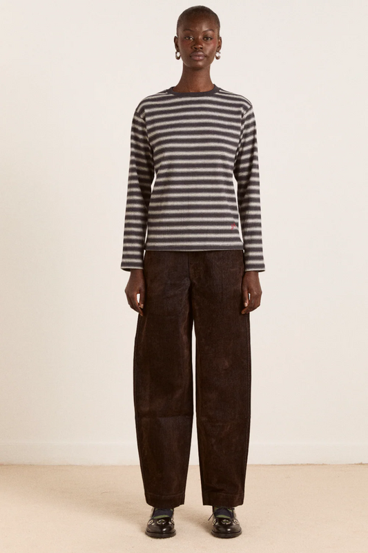 Drew Flocked Denim Jeans - Bitter Chocolate