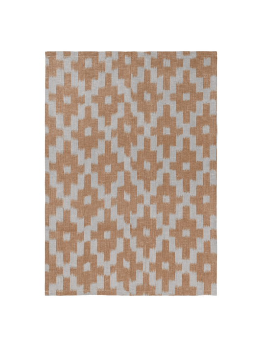 Ikat Tea Towel - Mist Blue/ Terracotta