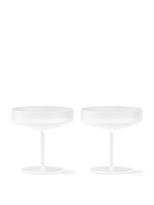 Ripple Champagne Saucers - Frosted