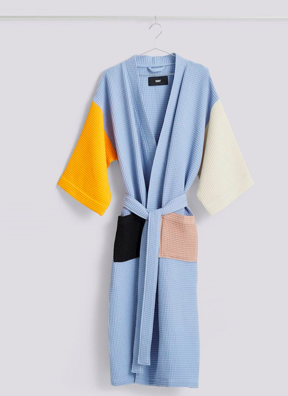Waffle Bath Robe - Dusty Blue Multi