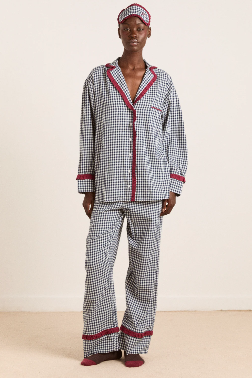Antonia PJ Set - Navy Gingham
