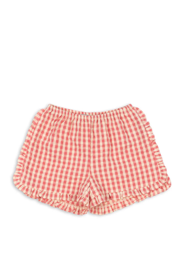 Kim Frill Shorts - Flamingo Plume Check