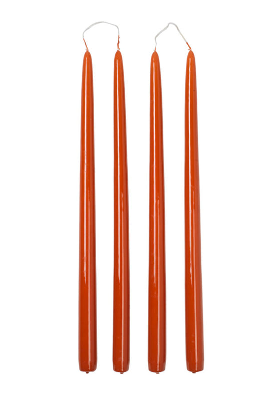 Taper Candles 35cm - Burned Orange Glossy