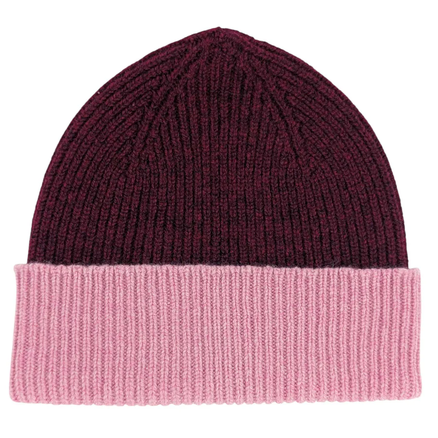 Lambswool Beanie - Red/Pink