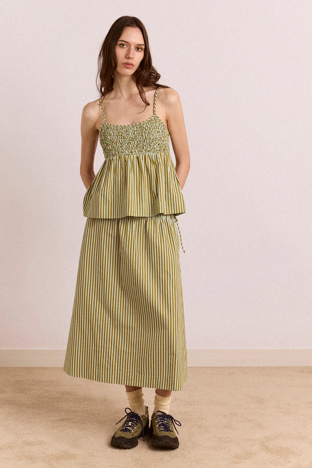 Dinah Cami - Basil Stripe