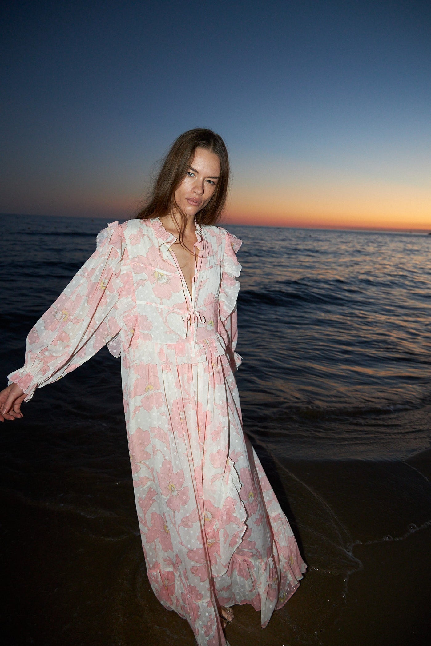 Maxi Chiffon Dress - Soft Pink