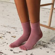 Dina Solid Glittersock - Wistful Mauve