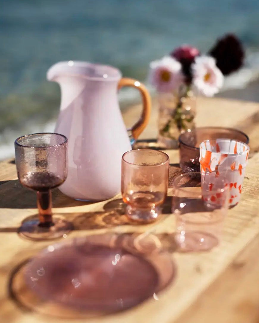 Hammered Drinking Glass - Light Peach