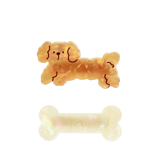 Hair Clips (set of 2) - Dog and Bone