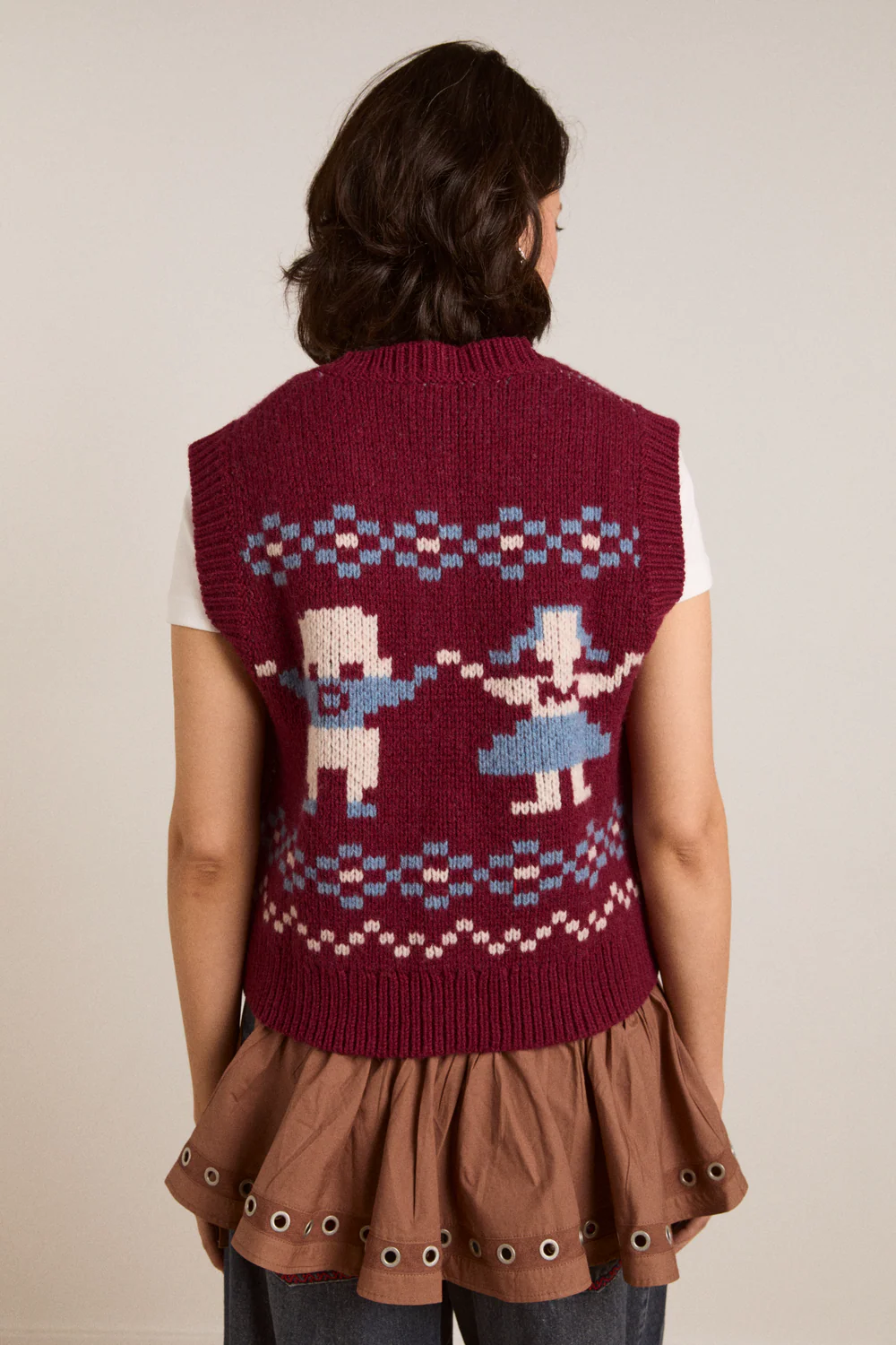 Sofie Wool Vest - Novelty Intarsia