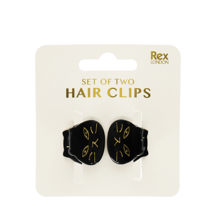 Mini Hair Claw Clips (set of 2) - Black Cats