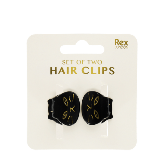 Mini Hair Claw Clips (set of 2) - Black Cats