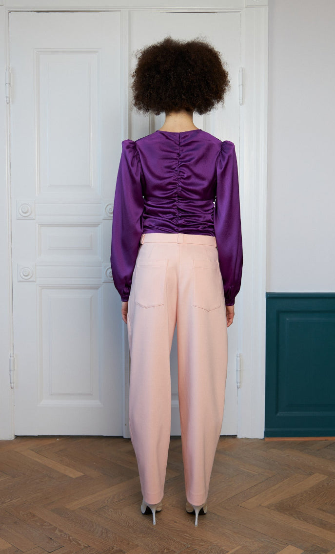 W ROTATES Carrot Suiting Pants Pale Pink