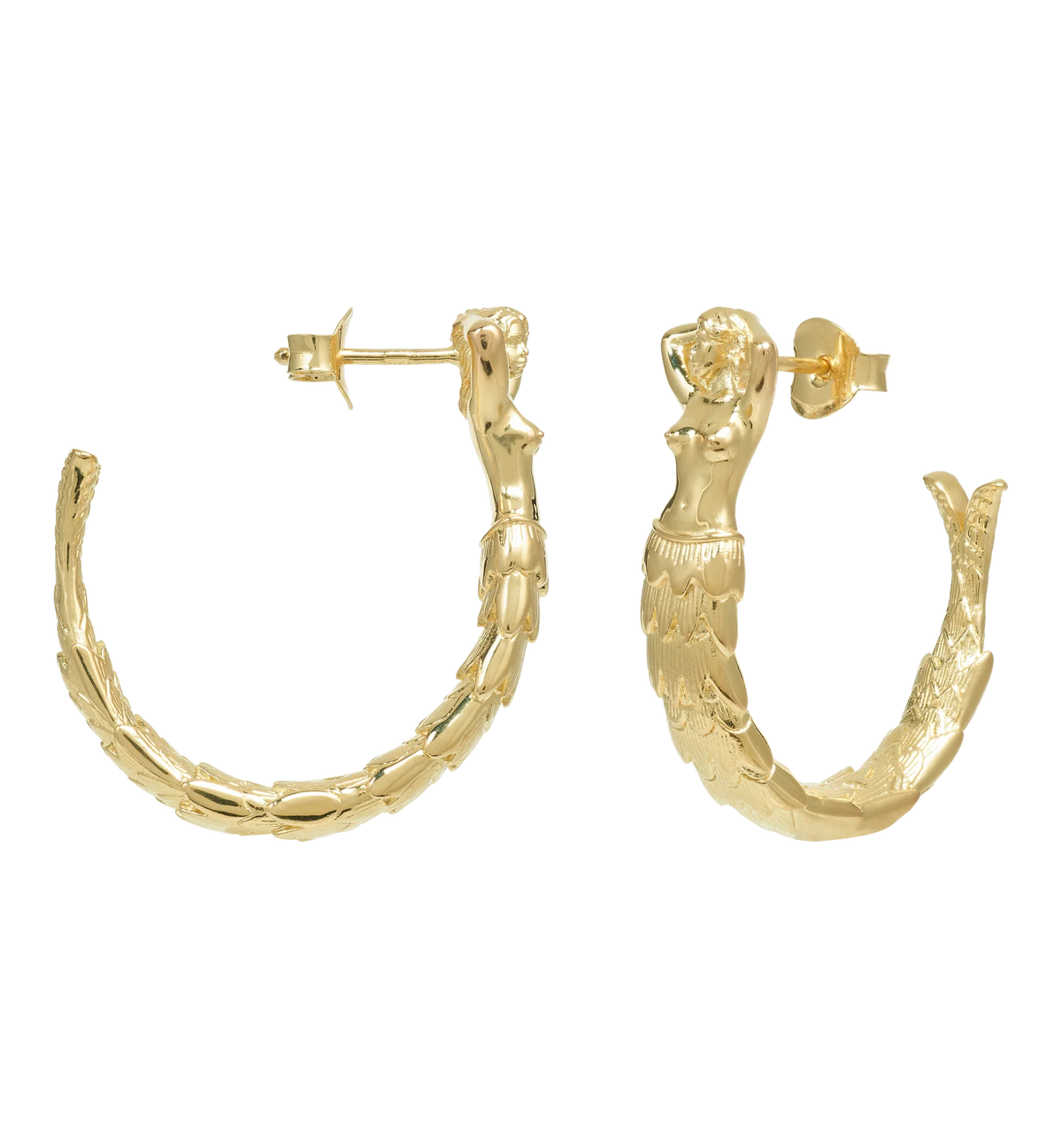 Big Mermaid Hoop Earring - Gold Plated