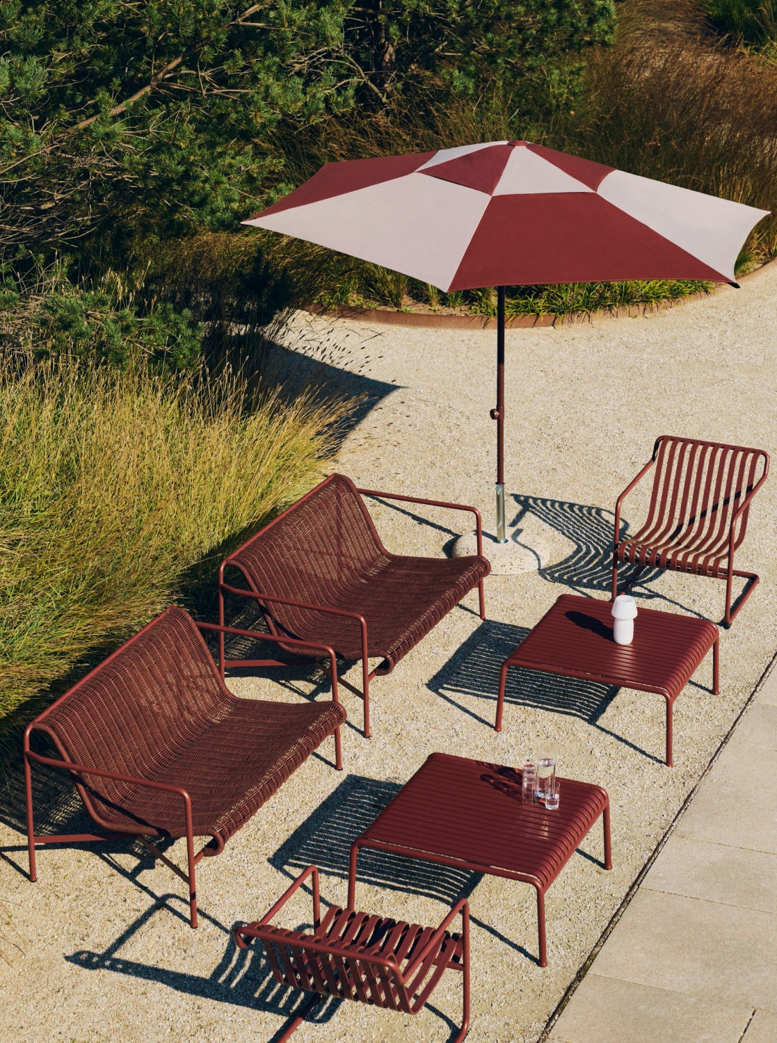 Terrazza Parasol Hexagon Off White & Burgundy