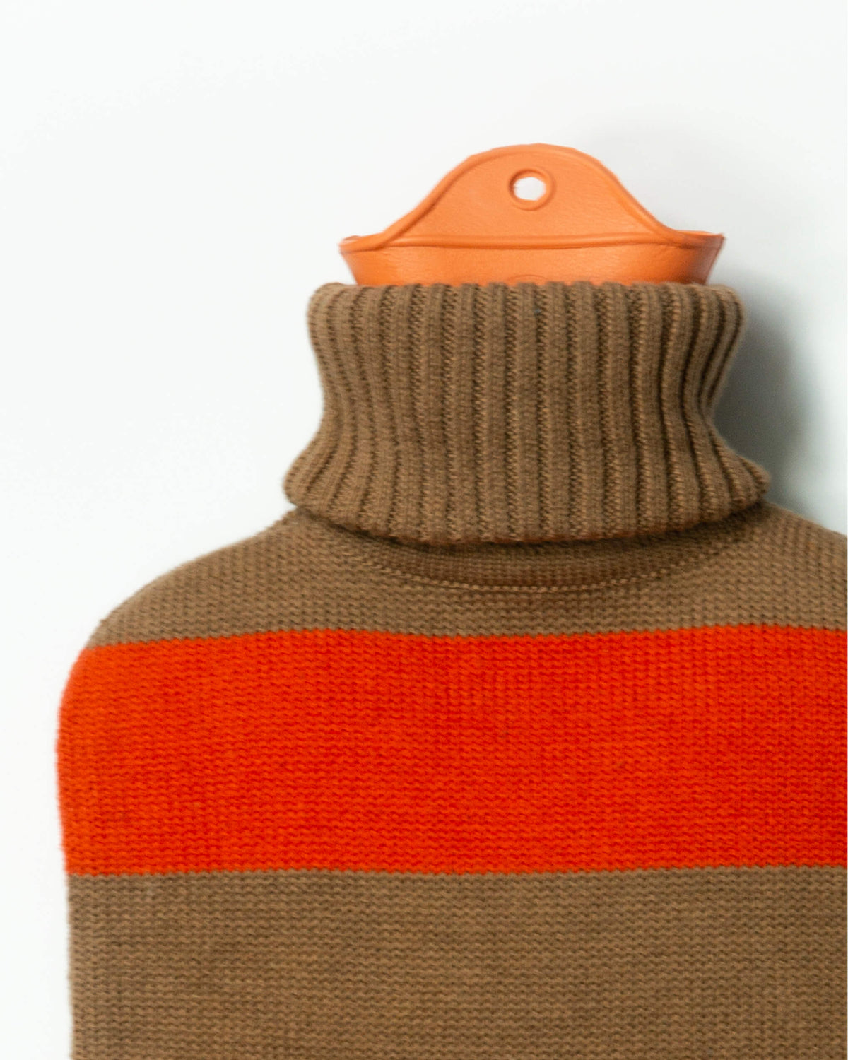 Hot Water Bottle - Striped Vermillion/ Camel