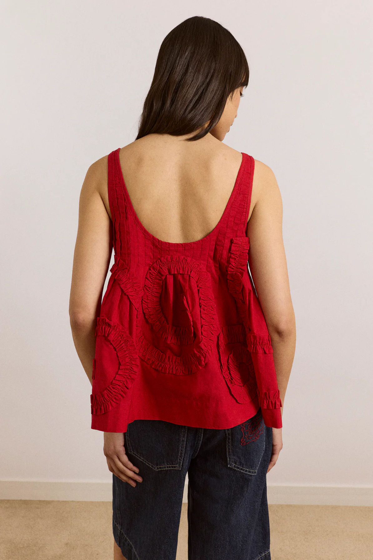 Stella Ruffle Cami - Red