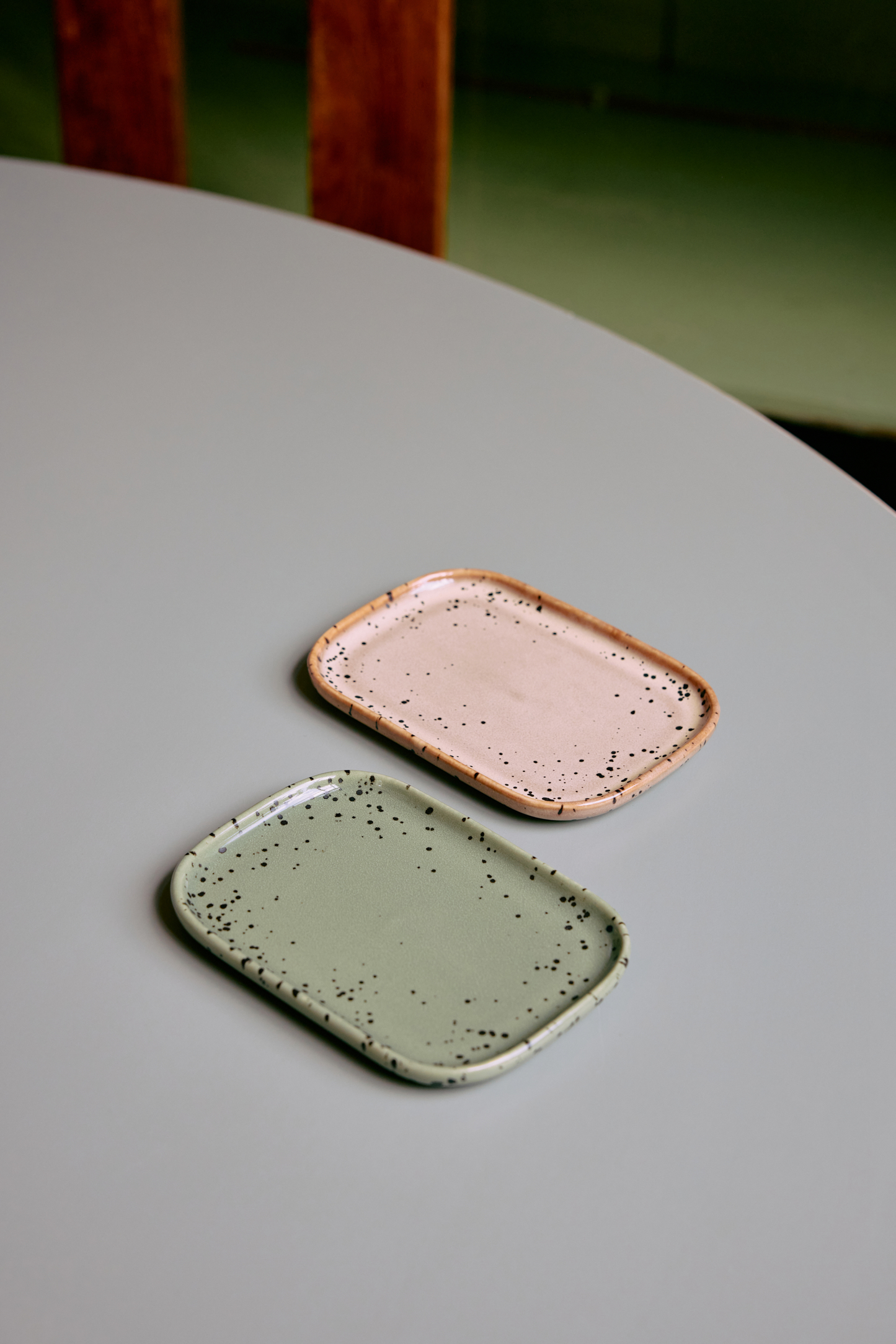 70’s Ceramic: Small Trays Crayon Set Of 2