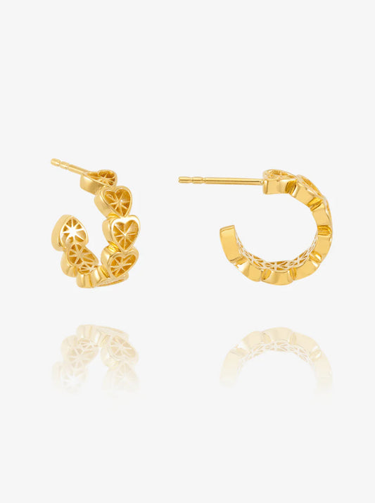 Mini Love Story Heart Hoop Earrings