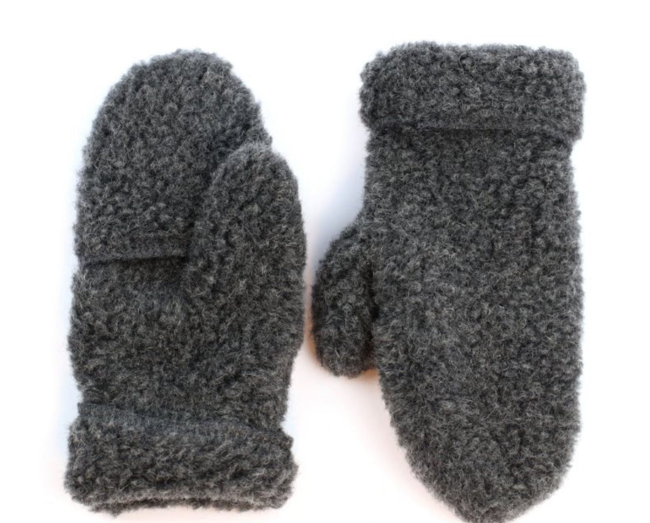 Hooded Wool Mittens Graphite