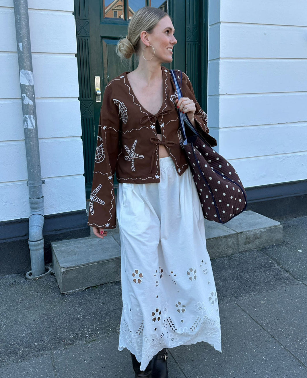 Embroidered Shell Top