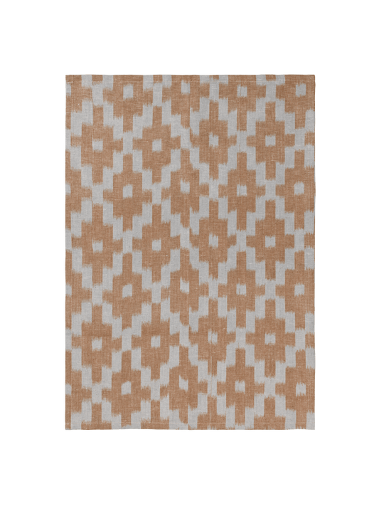 Ikat Tea Towel - Mist Blue / Terracotta
