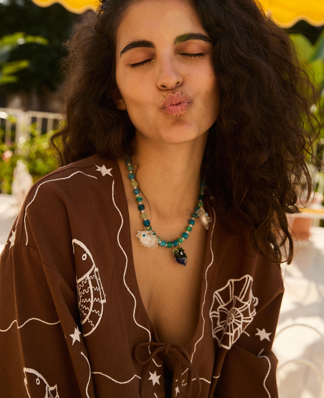 Embroidered Shell Top