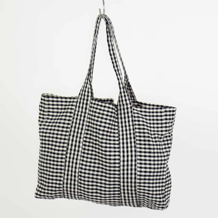 Eco Nature Bag - Black & Off White Gingham