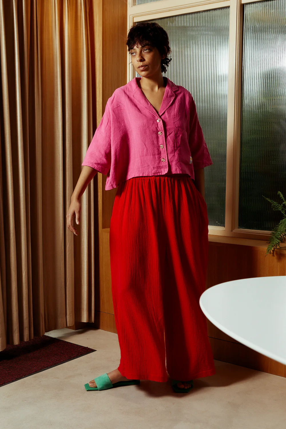 Maxim Linen Shirt - Fuchsia