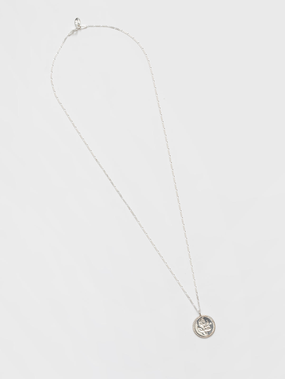 Rose Coin Pendant - Stirling Silver