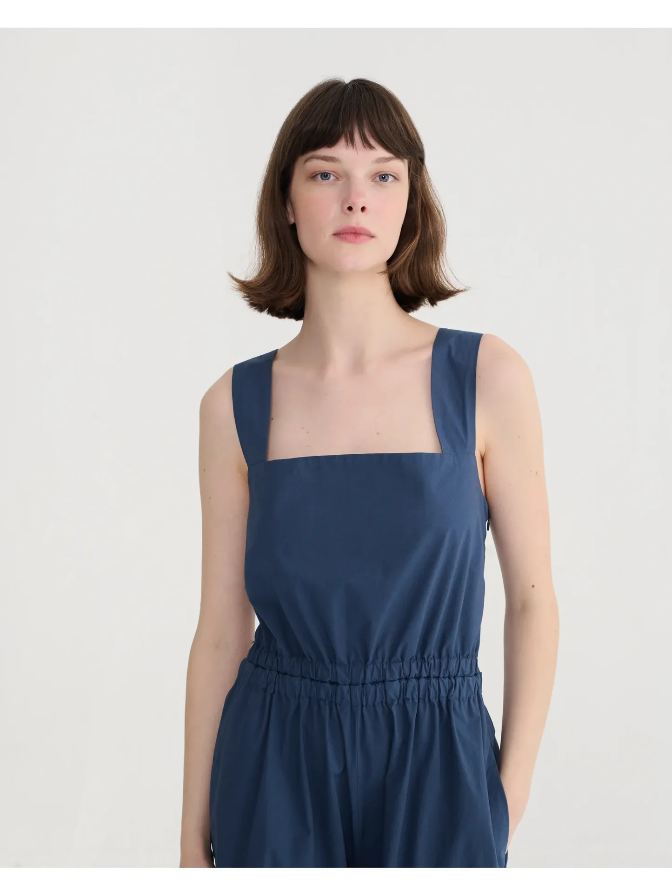 Textured Cotton Strap Overall