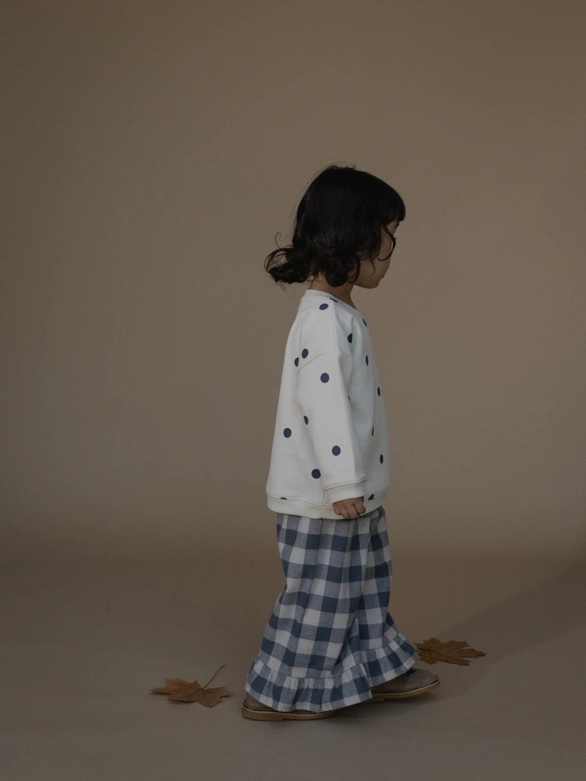 Fog Blue Gingham Frill Culottes