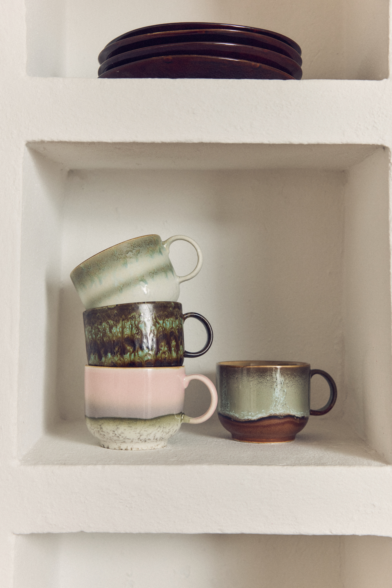 70’s Ceramics Set Of 2 Tea Cups - Odyssey