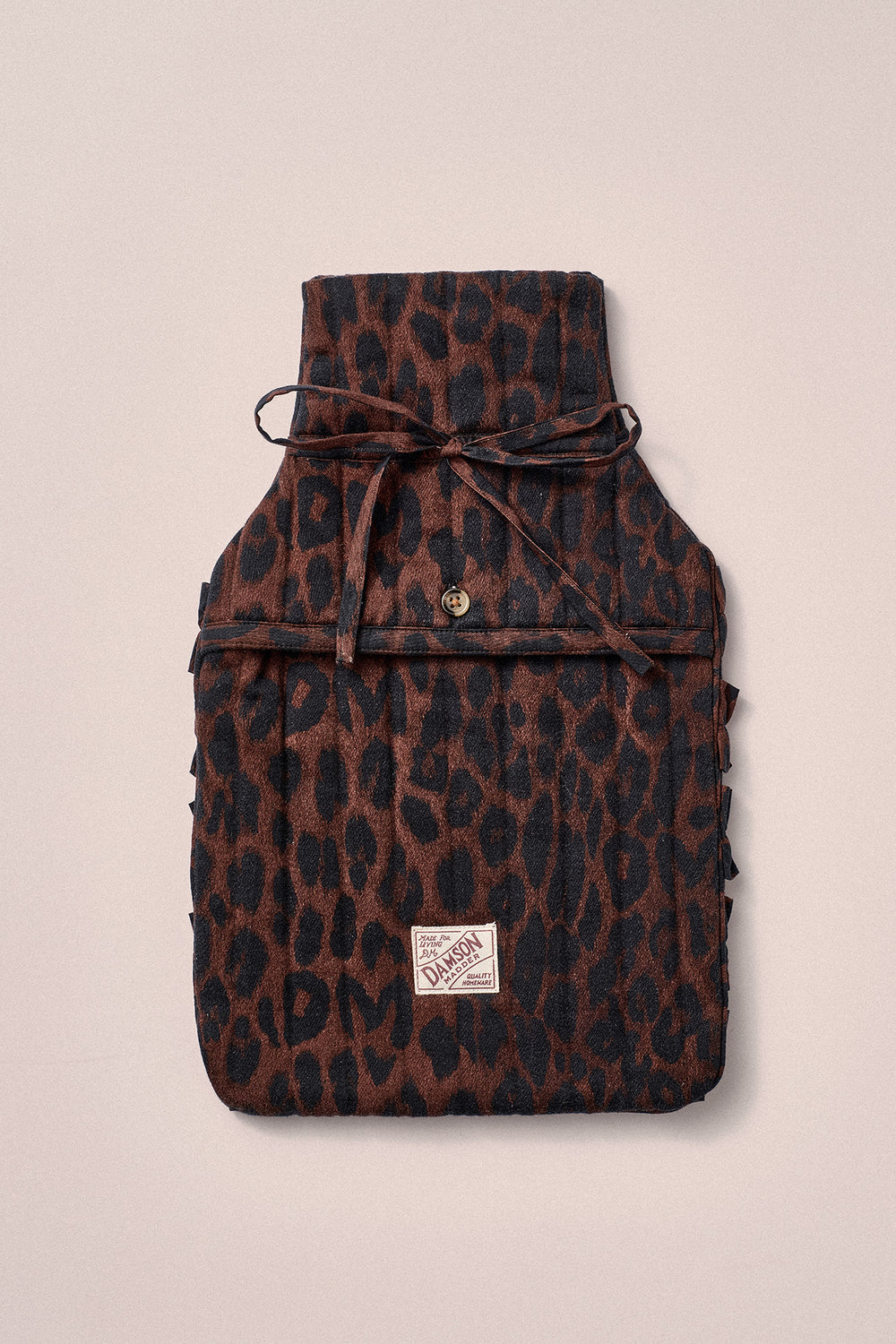 Ruffle Hot Water Bottle Cover - Dark Leopard