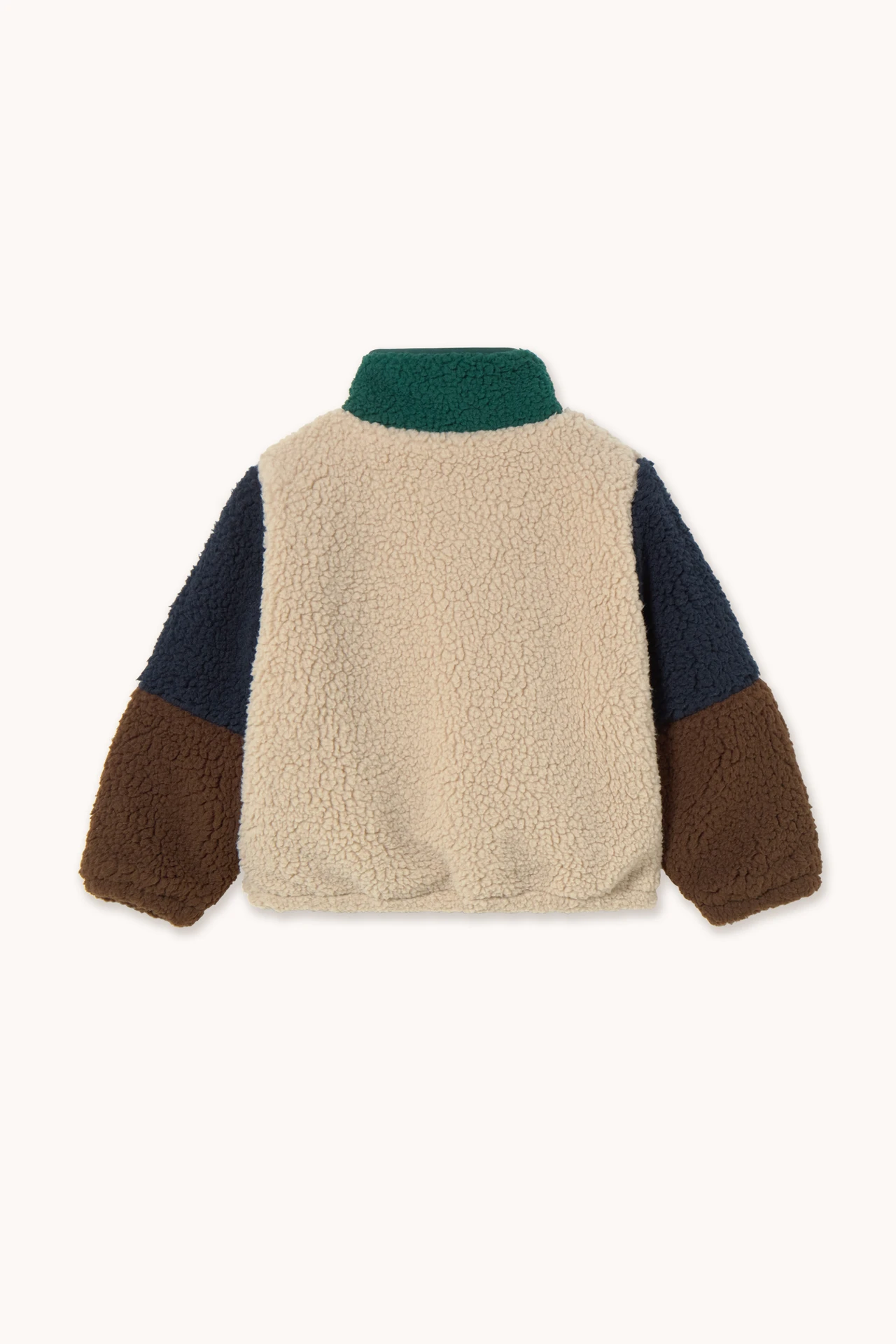 Colour Block Polar Sherpa Jacket - Dark Green