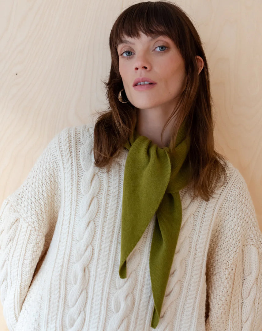 Merino Triangle Scarf In Olive