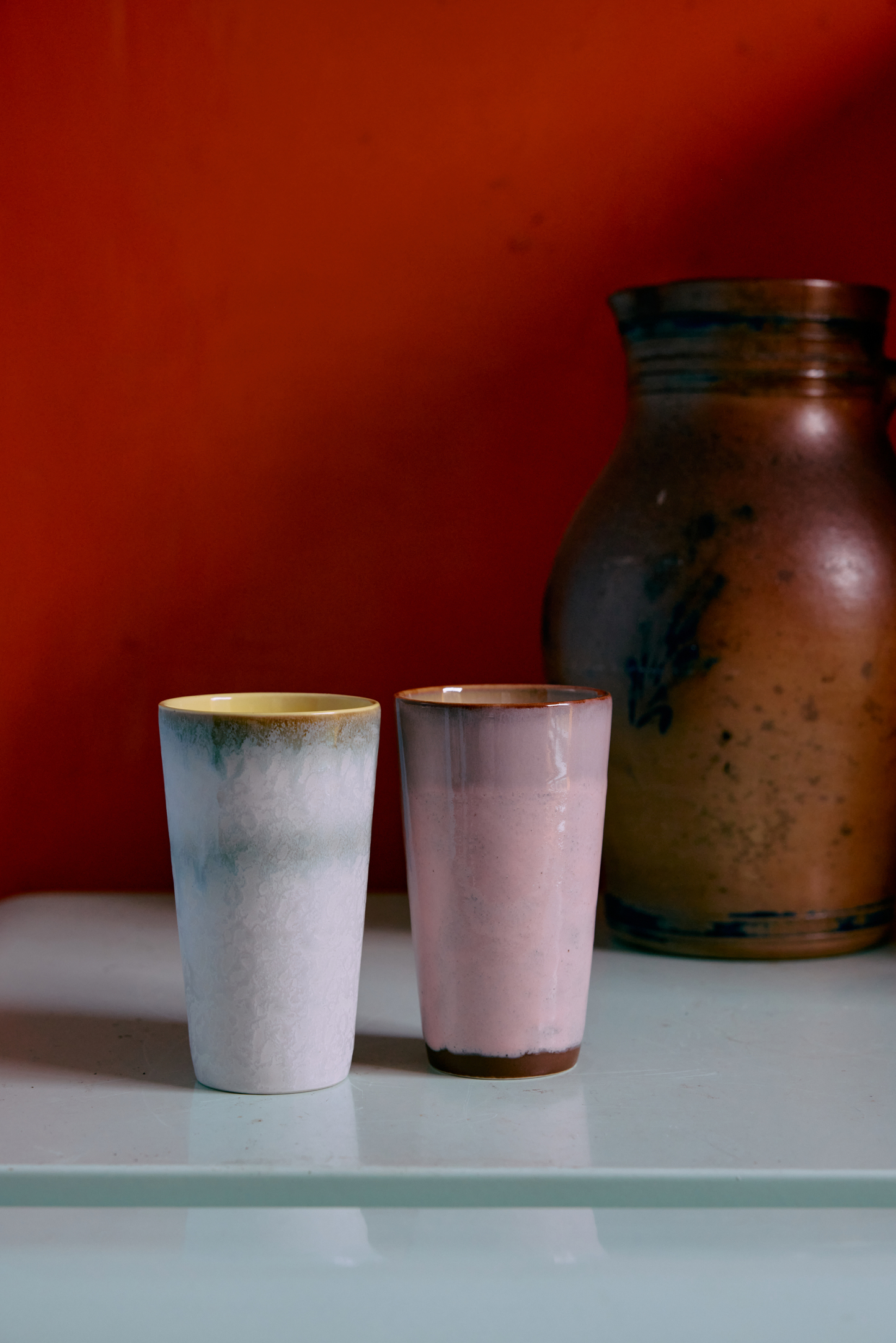 70’s  Ceramics Set Of 2 Latte Mugs - Fresco