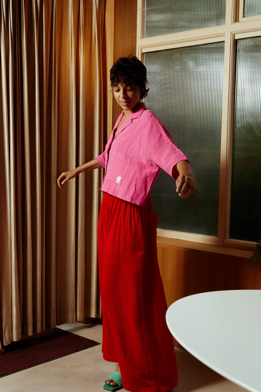 Maxim Linen Shirt - Fuchsia