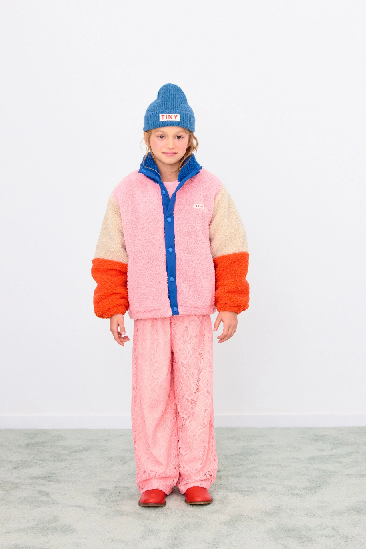 Colour Block Polar Sherpa Jacket - Dark Blue