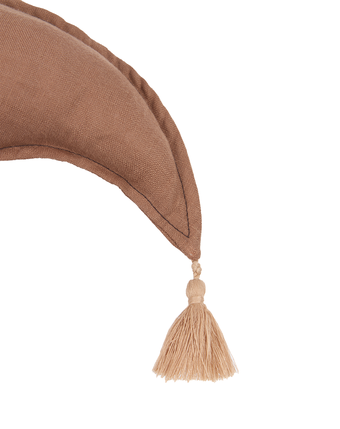 Linen Moon Cushion - Noisette