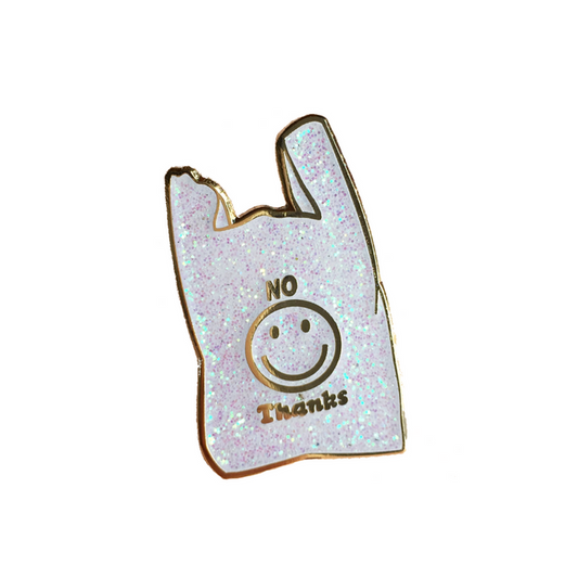 No Thanks Bag Enamel Pin Badge