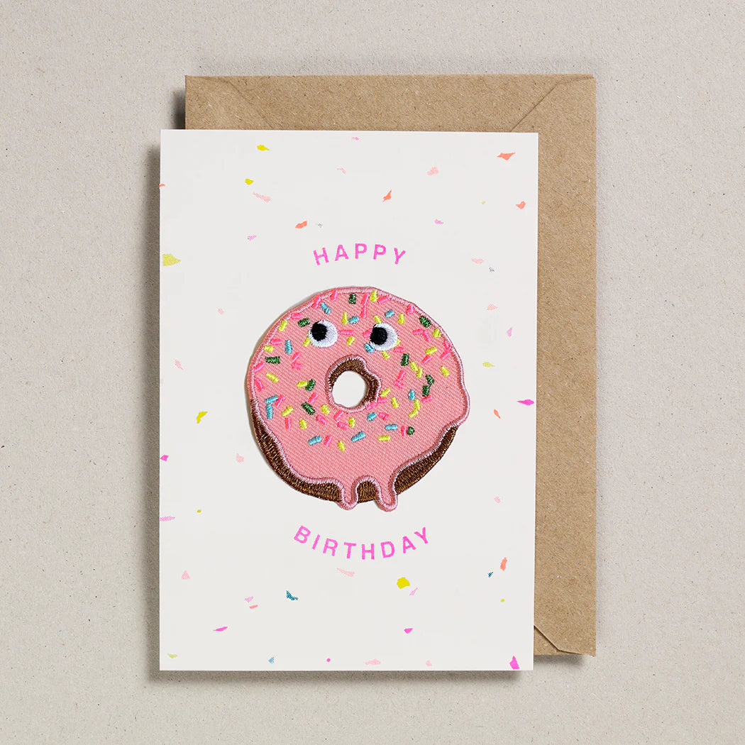 Iron On Patch Card Donut